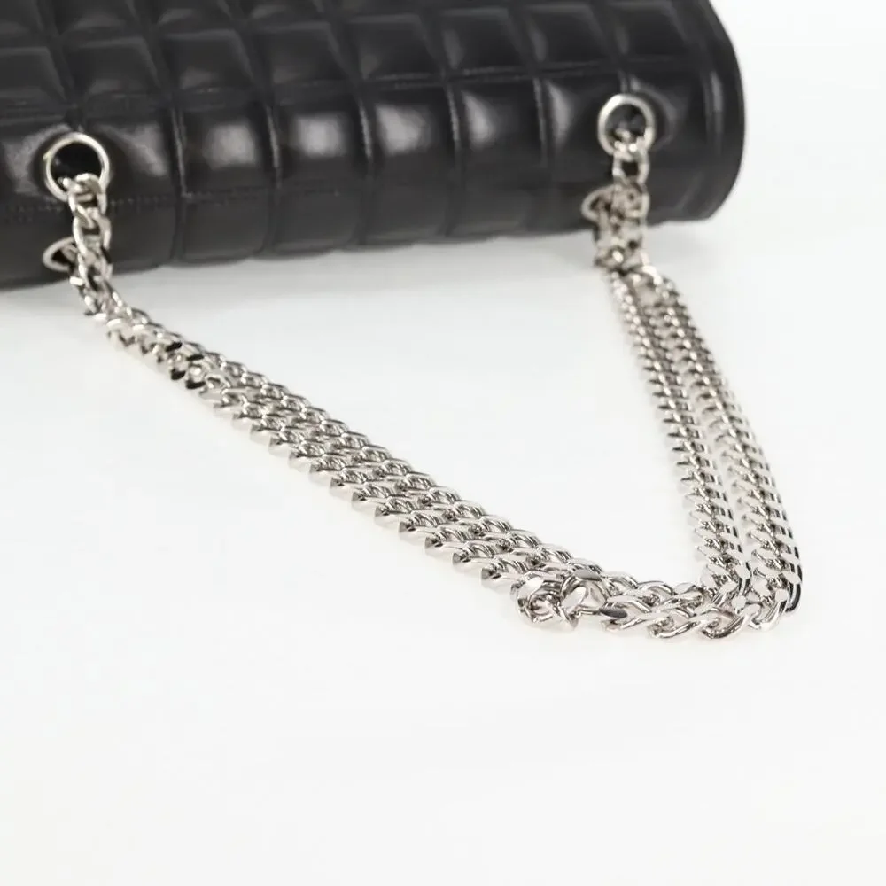 Chanel Single Flap Double Chain 2001 Shoulder Bag Black